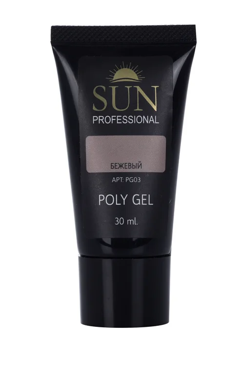 Полигель SUN Professional для наращивания дизайна и укрепления ногтей PG03 бежевый 30 мл
