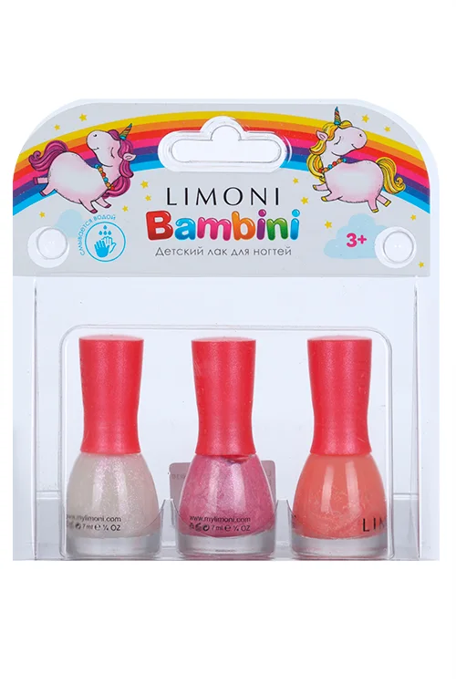 Набор Limoni Bambini детских лаков белый / розовый / персиковый