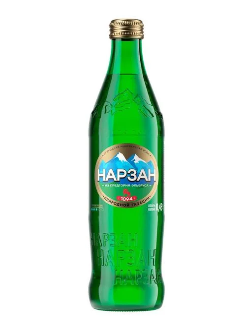 Вода минеральная питьевая Нарзан газир 0,45 л элита стекло газ