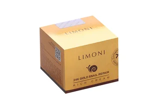 Крем Limoni для лица с золотой пудрой 24K и экстрактом слизи улитки лифтинг / регенерация / защита 50 мл