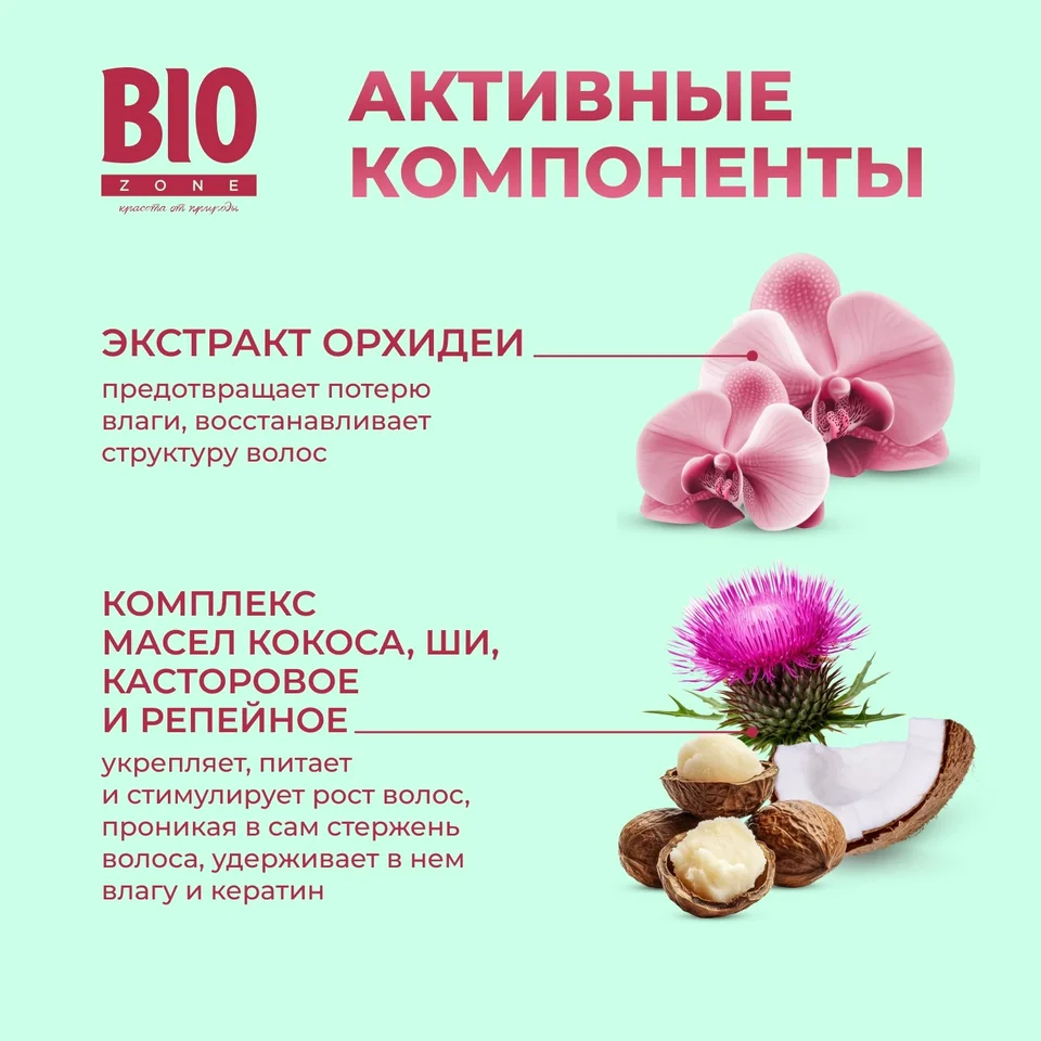 Биозон маска для волос увлажнение и восстановление с экстрактом орхидеи 250 мл