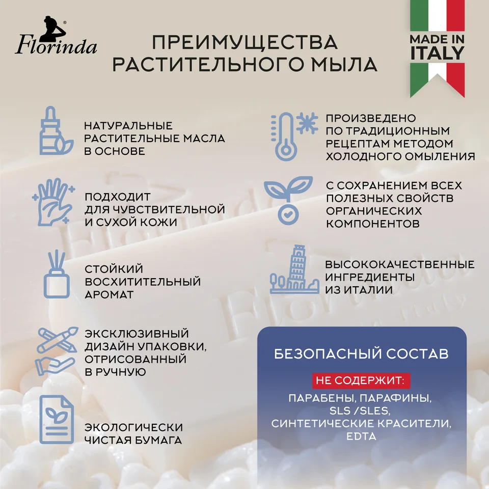Флоринда Мыло Туалетное Твердое Небесный Аромат 100 гр