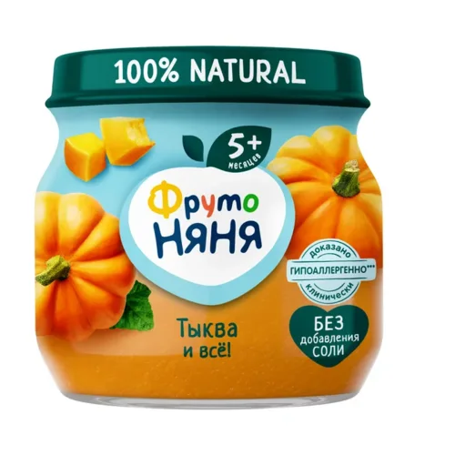 Пюре Фрутоняня тыква (с 5 мес) 80 гр 6 шт