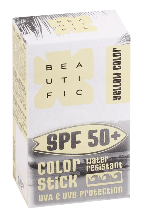 Стик Beautific солнцезащитный SPF 50 жёлтый 10 мл