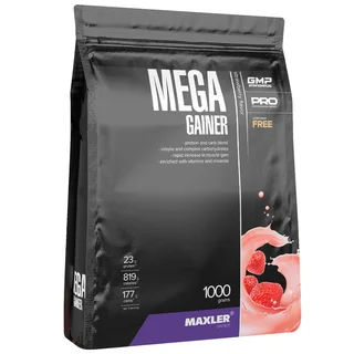 Мега Гейнер (Mega Gainer), вкус Клубника, 1 кг, Maxler