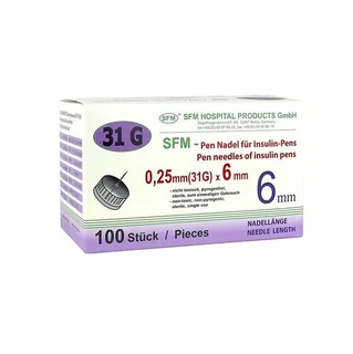 Сфм Иглы Медицинские Инъекционные Для Пен Ручек 31G (0,25×6 мм) 100 шт