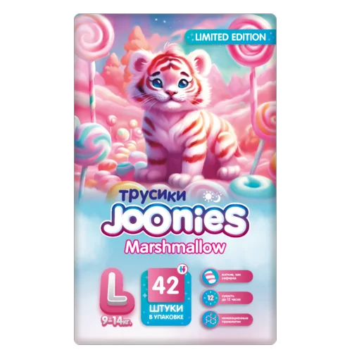 Подгузники-трусики Джунис Marshmallow L (9-14 кг) 42 шт