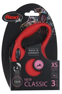 Поводок-рулетка Flexi new classic tape XS 3 м до 12 кг красный