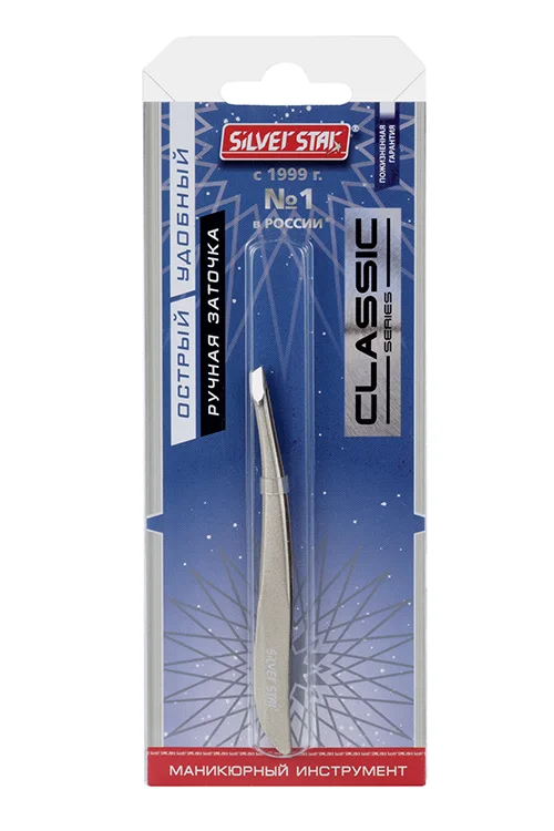 Пинцет Silver Star косой АТ 9962 Gold matt