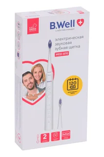 Зубная щетка B.Well электрическая звуковая MED-870 белая (7640156398182)