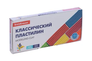 Пластилин 6 цветов 96 гр ErichKrause Modelling clay в картонной упаковке