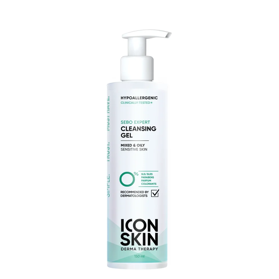 Sebo Expert Гель для умывания для комбинированной и жирной кожи, 150 мл, Icon Skin