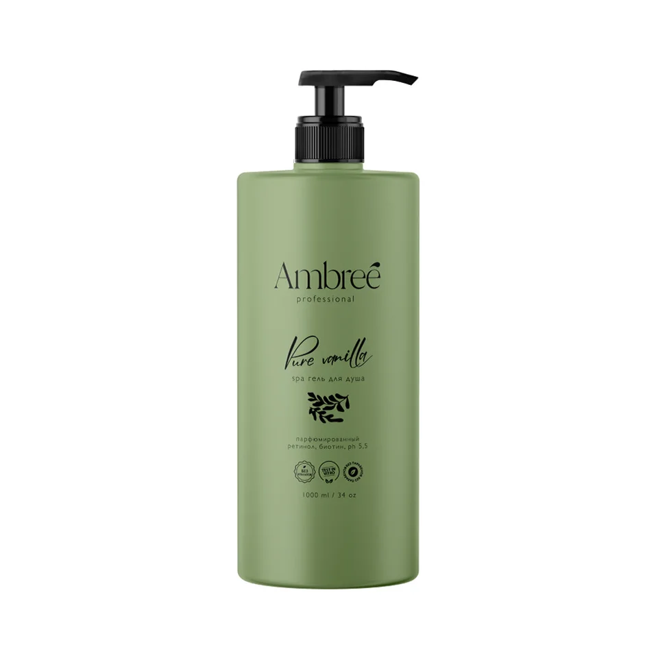 Увлажняющий парфюмированный spa гель для душа Ambree professional Pure vanilla 1л