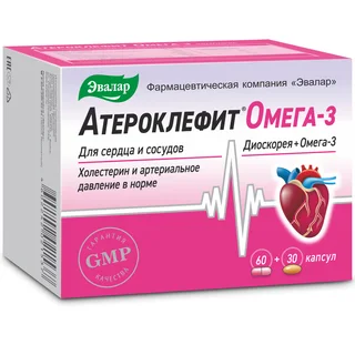 Атероклефит Омега-3 комплекс Атероклефит капсулы 025 гр 60 шт+ Омега-3 капсулы 07 гр 30 шт