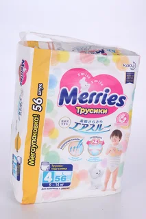 Подгузники-трусы Мэррис L (9-14 кг) 56 шт