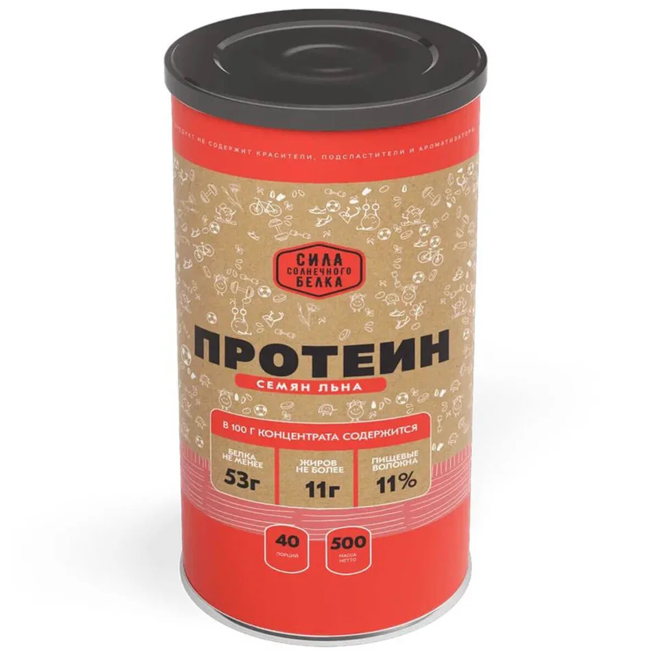 Пищевая продукция Протеин из семян льна, 500 г, Оргтиум