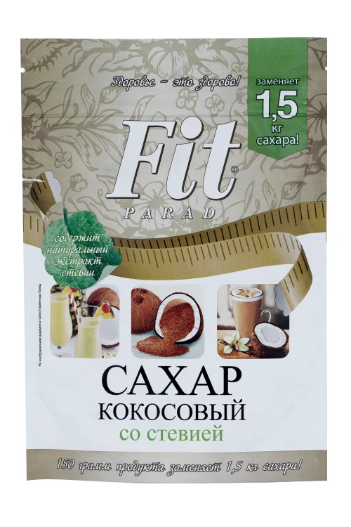 Сахар FitParad со стевией кокосовый 150 гр дой-пак