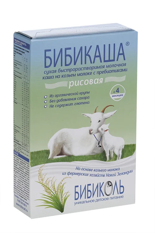 Каша Бибикаша рисовая на козьем молоке 200 гр