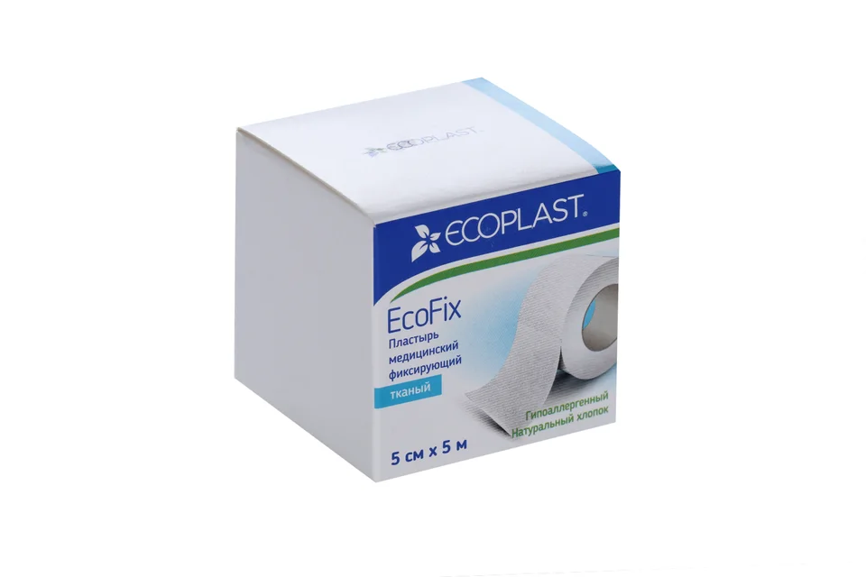 Пластырь Экопласт Ecofix ме для фикс / ткан 5 см × 5 м