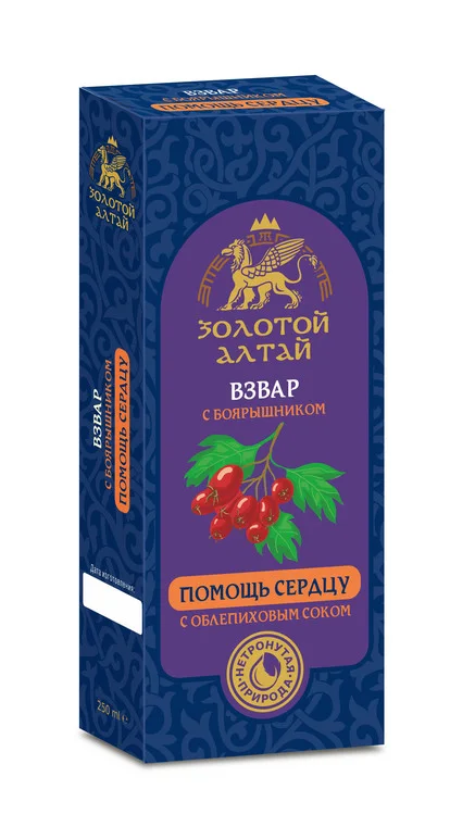 Взвар Золотой Алтай без алког Помощь сердцу с Облепиховым соком и боярышником 250 мл