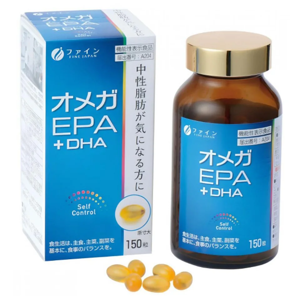 Омега-3 (DHA + EPA), 150 капсул, Fine Japan