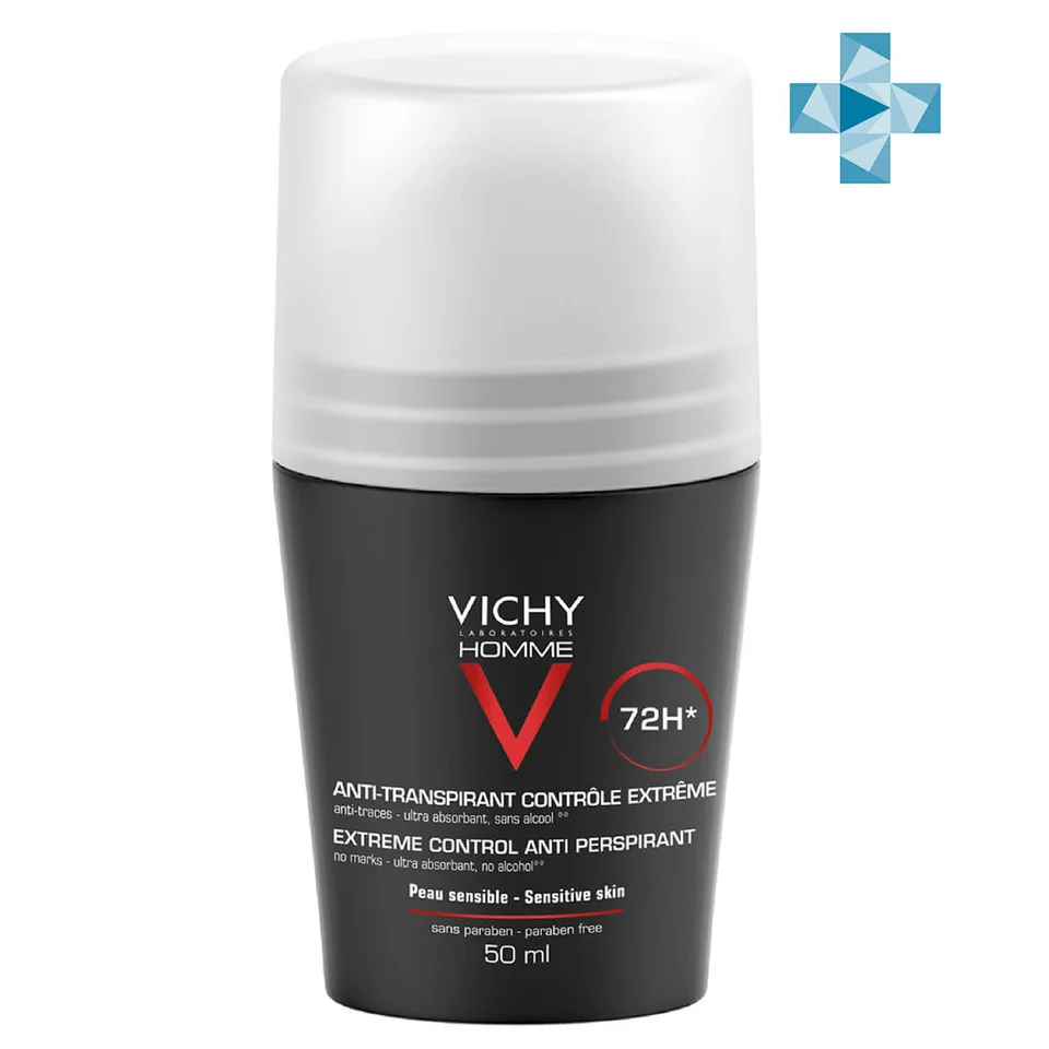 Дезодорант-шарик мужской 72ч Против избыточного потоотделения 50 мл Vichy