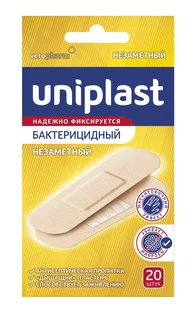 Унипласт пластырь бактерицидный незаметный 1,9×7,2 см 20 шт