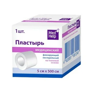 Медхелп Лейкопластырь Фиксирующий На Тканевой Основе 5×500 см