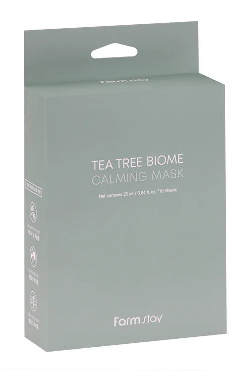 Маска Farmstay Tea Tree Biome Calming Mask ткан для лица интесив успок с чайным деревом 25 мл 10 шт