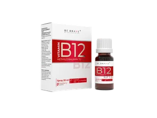 BE Brave Витамин B12 высокоактивная форма для энергии нервной системы и крови 20 мл 130 нажатий спрей