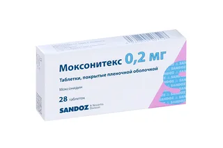Моксонидин Моксонитекс 0,2 мг 28 шт таблетки покрытые пленочной оболочкой
