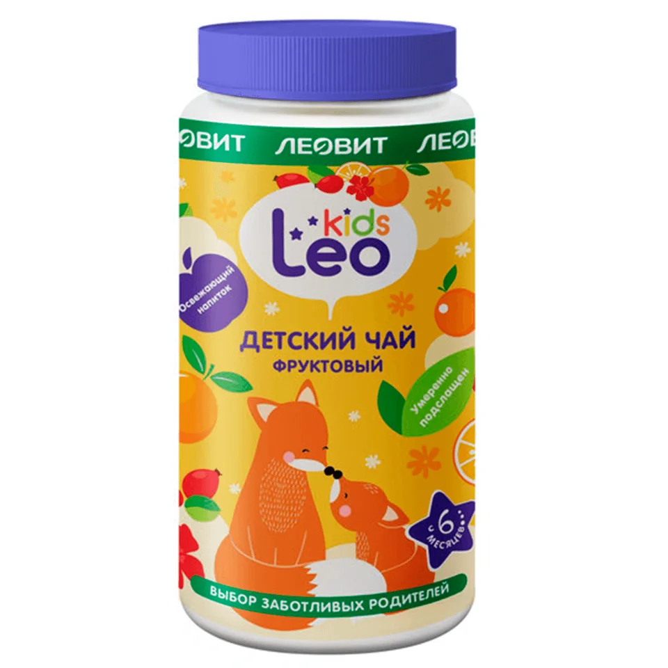 Детский чай гранулированный Фруктовый KidsLeo, 200 г, Леовит