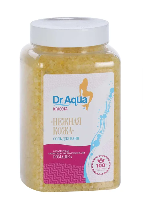 Соль для ванн Dr Aqua Красота морская Нежная кожа ромашка, 750 г