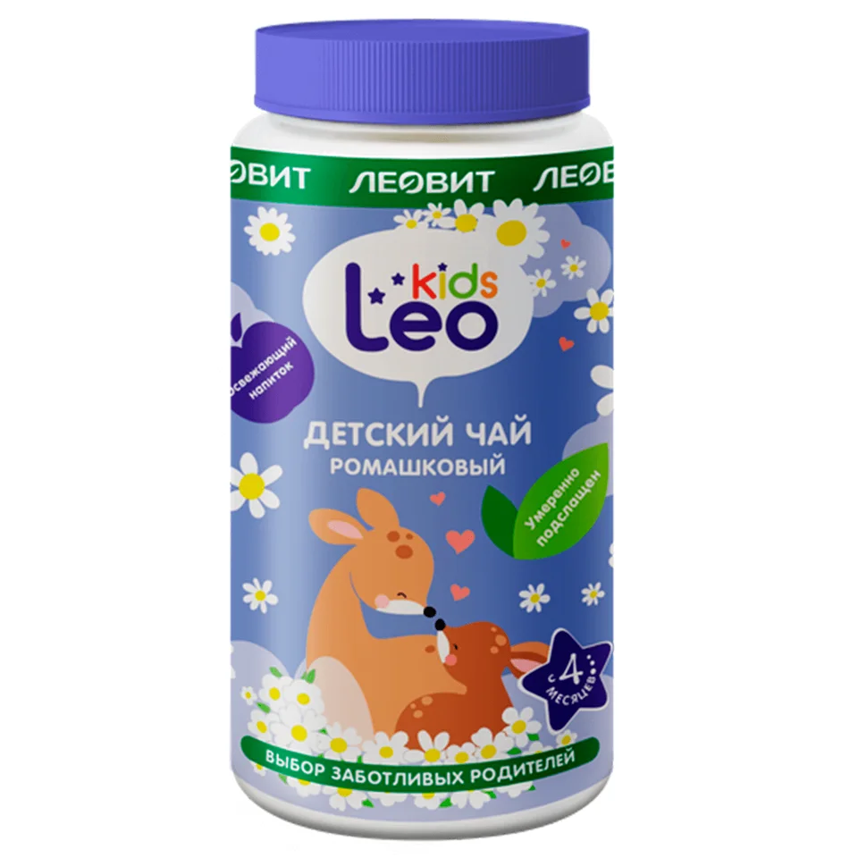 Детский чай гранулированный Ромашковый KidsLeo, 200 г, Леовит