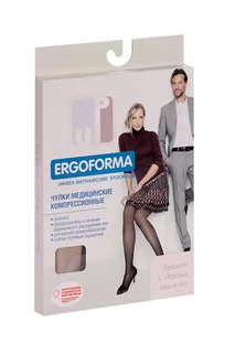 Чулки Ergoforma 2 класс компр откр носок унисекс шир резин телесн р 4 (EU 226)