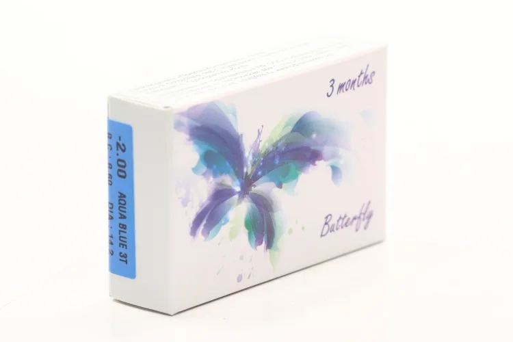 Контактные линзы цветные Офтальмикс Butterfly 1-Color васильковый D -2,0 DIA 14,2