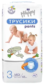 Подгузники-трусики bella baby Happy Midi (6-11 кг) 48 шт