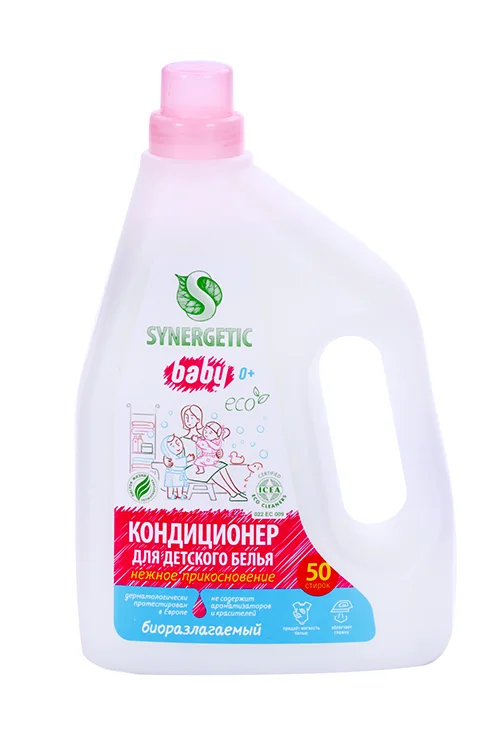Кондиционер ополаскиватель Synergetic для детского белья Нежное прикосновение 1,5 л