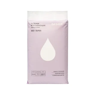 Пеленки впитывающие одноразовые Beside BED Super 60×90 см 30 шт