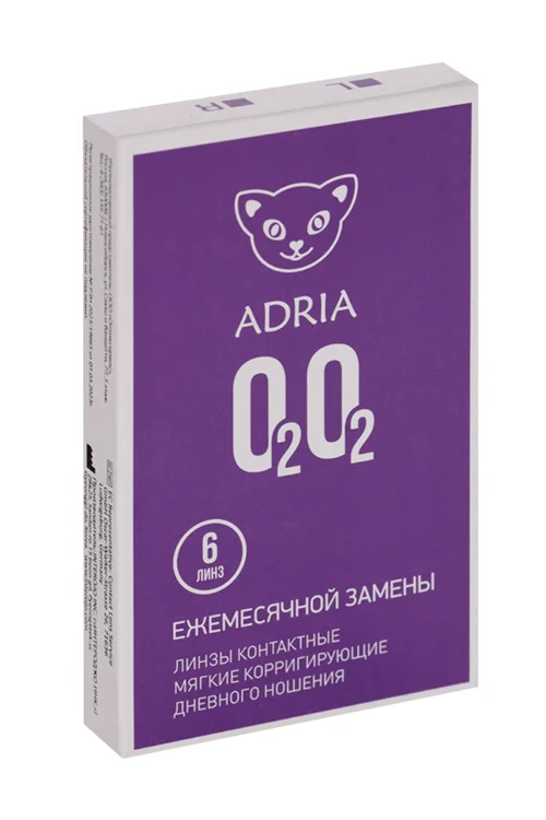 Контактные линзы Adria O2O2 мягкие / корригирующие / ежемесячные / дневные -3,75/14,2/8,6 6 шт