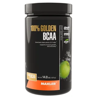 100% Голден Бцаа (Golden Bcaa), вкус Зеленое яблоко, 420 г, Maxler