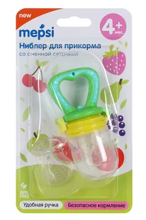 Ниблер Мепси со сменной сеточкой для прикорма желто-зеленный (с 4 мес)