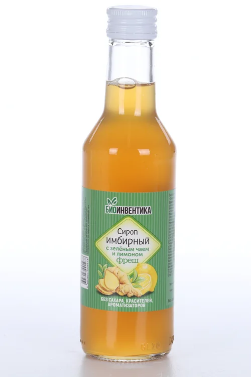 Сироп имбирный с зелен чаем и лимоном, 250 шт