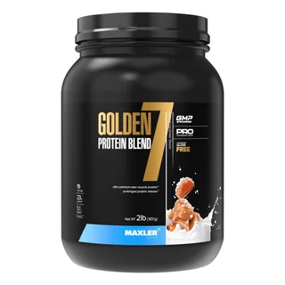 Протеин многокомпонентный Голден 7 Протеин Бленд (Golden 7 Protein Blend), вкус Соленая карамель, 907 г, Maxler