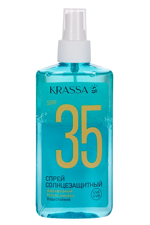 Спрей Krassa двухфазный с маслом кокоса для защиты от солнца SPF35 150 мл