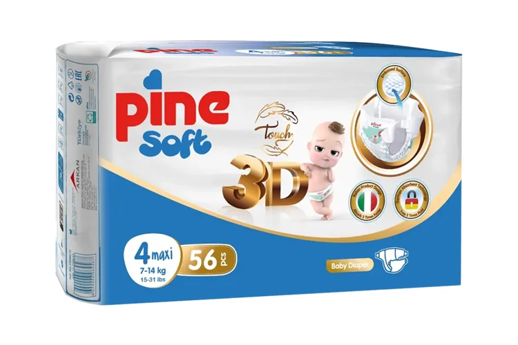 Подгузники детские 4 Pine Soft 3D Maxi (7-14 кг) 56 шт