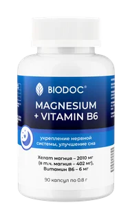 Биологически активная добавка Biodoc Магний В6 90 капсул по 800 мл