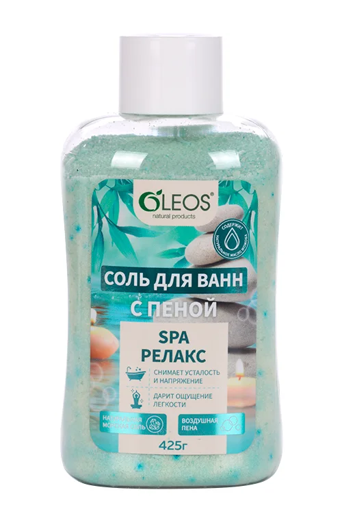 Соль для ванн Олеос SPA релакс с пеной 425 гр