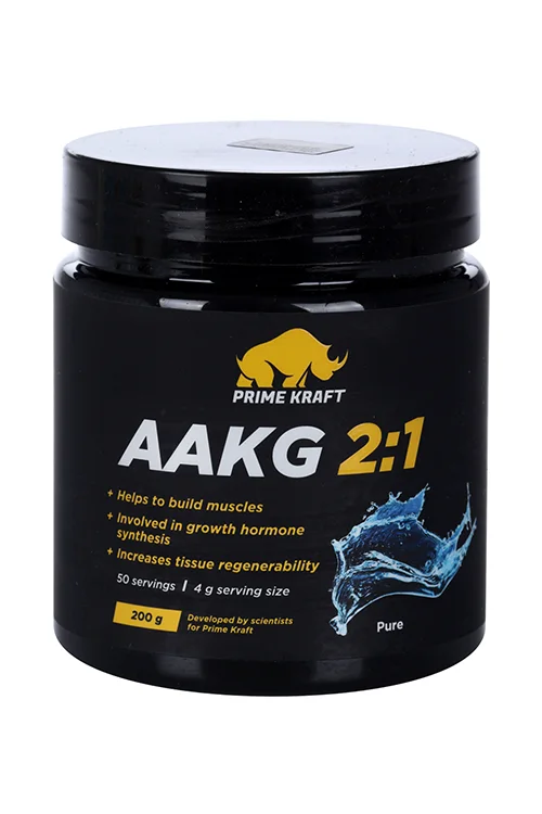 Аминокислоты Aakg 2:1 Prime Kraft L- Аргинин альфа-кетоглутарат без вкуса 200 гр