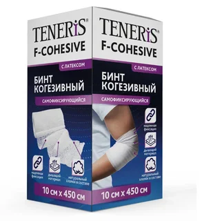 Тенерис Ф-Когезив бинт когезивный ткан. с латексом 10×400 см